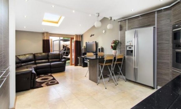 Living room with kitchen